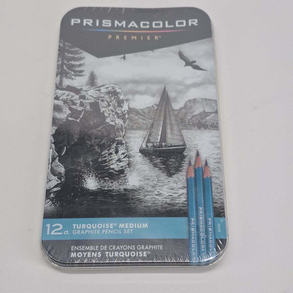 Prismacolor Premier TURQUOISE MEDIUM GRAPHITE PENCIL Set of 12